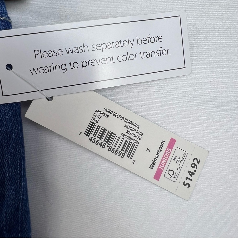No Boundaries - Women’s Jean Shorts with Belt - Size 7 - NWT - Picture 7 of 9